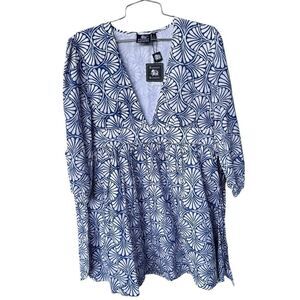 Madison Mathews Blue White Ainsley Mini Dress NWT S